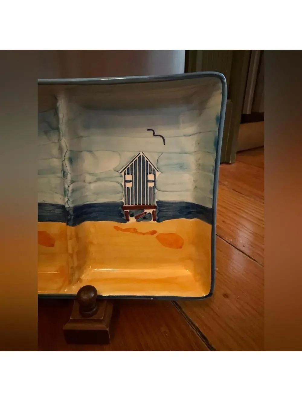 Vintage Sur La Table 3 sectional porcelain beach hut theme tray